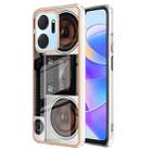 For Honor X7a Electroplating Marble Dual-side IMD Phone Case(Retro Radio) - 1