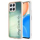 For Honor X8 4G Electroplating Marble Dual-side IMD Phone Case(Smile) - 1