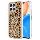 For Honor X8 4G Electroplating Marble Dual-side IMD Phone Case(Leopard Print) - 1