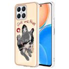 For Honor X8 4G Electroplating Marble Dual-side IMD Phone Case(Lucky Dog) - 1