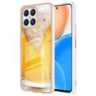 For Honor X8 4G Electroplating Marble Dual-side IMD Phone Case(Draft Beer) - 1