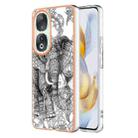 For Honor 90 5G Electroplating Marble Dual-side IMD Phone Case(Totem Elephant) - 1