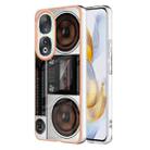 For Honor 90 5G Electroplating Marble Dual-side IMD Phone Case(Retro Radio) - 1