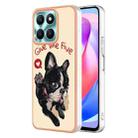 For Honor X6a Electroplating Marble Dual-side IMD Phone Case(Lucky Dog) - 1