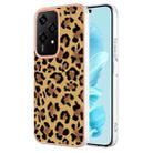For Honor 200 Lite Global Electroplating Marble Dual-side IMD Phone Case(Leopard Print) - 1