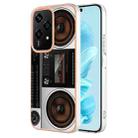 For Honor 200 Lite Global Electroplating Marble Dual-side IMD Phone Case(Retro Radio) - 1