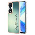 For Honor X7b 4G / 5G Electroplating Marble Dual-side IMD Phone Case(Smile) - 1