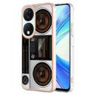 For Honor X7b 4G / 5G Electroplating Marble Dual-side IMD Phone Case(Retro Radio) - 1