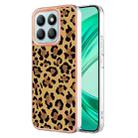 For Honor X8b Electroplating Marble Dual-side IMD Phone Case(Leopard Print) - 1