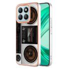 For Honor X8b Electroplating Marble Dual-side IMD Phone Case(Retro Radio) - 1