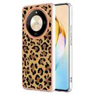 For Honor X9b Electroplating Marble Dual-side IMD Phone Case(Leopard Print) - 1