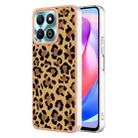 For Honor X6b Electroplating Marble Dual-side IMD Phone Case(Leopard Print) - 1