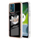 For Motorola Moto E13 Electroplating Marble Dual-side IMD Phone Case(Natural Growth) - 1