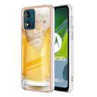 For Motorola Moto E13 Electroplating Marble Dual-side IMD Phone Case(Draft Beer) - 1