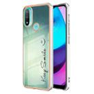 For Motorola Moto E20 / E30 / E40 Electroplating Marble Dual-side IMD Phone Case(Smile) - 1