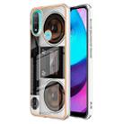 For Motorola Moto E20 / E30 / E40 Electroplating Marble Dual-side IMD Phone Case(Retro Radio) - 1