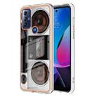 For Motorola Moto G Play 2023 Electroplating Marble Dual-side IMD Phone Case(Retro Radio) - 1