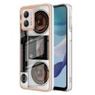 For Motorola Moto G53 / G23 / G13 Electroplating Marble Dual-side IMD Phone Case(Retro Radio) - 1