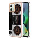 For Motorola Moto G54 Electroplating Marble Dual-side IMD Phone Case(Retro Radio) - 1