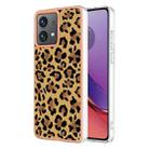 For Motorola Moto G84 Electroplating Marble Dual-side IMD Phone Case(Leopard Print) - 1