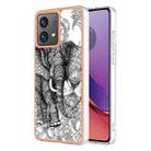 For Motorola Moto G84 Electroplating Marble Dual-side IMD Phone Case(Totem Elephant) - 1