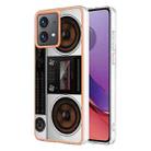 For Motorola Moto G84 Electroplating Marble Dual-side IMD Phone Case(Retro Radio) - 1