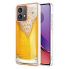 For Motorola Moto G84 Electroplating Marble Dual-side IMD Phone Case(Draft Beer) - 1