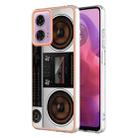 For Motorola Moto G04 4G / G24 4G Electroplating Marble Dual-side IMD Phone Case(Retro Radio) - 1