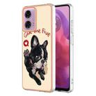 For Motorola Moto G04 4G / G24 4G Electroplating Marble Dual-side IMD Phone Case(Lucky Dog) - 1