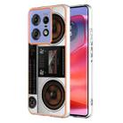 For Motorola Edge 50 Pro Electroplating Marble Dual-side IMD Phone Case(Retro Radio) - 1