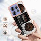 For Motorola Edge 50 Pro Electroplating Marble Dual-side IMD Phone Case(Retro Radio) - 2