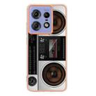 For Motorola Edge 50 Pro Electroplating Marble Dual-side IMD Phone Case(Retro Radio) - 3