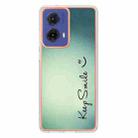 For Motorola Moto G85 Electroplating Marble Dual-side IMD Phone Case(Smile) - 3