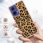 For Motorola Moto G85 Electroplating Marble Dual-side IMD Phone Case(Leopard Print) - 2