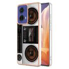 For Motorola Moto G85 Electroplating Marble Dual-side IMD Phone Case(Retro Radio) - 1