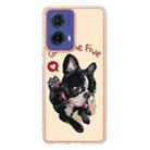 For Motorola Moto G85 Electroplating Marble Dual-side IMD Phone Case(Lucky Dog) - 3