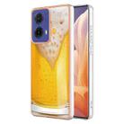 For Motorola Moto G85 Electroplating Marble Dual-side IMD Phone Case(Draft Beer) - 1