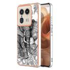 For Motorola Edge 50 Ultra Electroplating Marble Dual-side IMD Phone Case(Totem Elephant) - 1