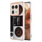 For Motorola Edge 50 Ultra Electroplating Marble Dual-side IMD Phone Case(Retro Radio) - 1