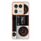 For Motorola Edge 50 Ultra Electroplating Marble Dual-side IMD Phone Case(Retro Radio) - 3