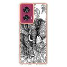 For Motorola Edge 50 Fusion Electroplating Marble Dual-side IMD Phone Case(Totem Elephant) - 3