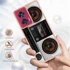 For Motorola Edge 50 Fusion Electroplating Marble Dual-side IMD Phone Case(Retro Radio) - 2