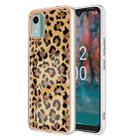 For Nokia C12 Electroplating Marble Dual-side IMD Phone Case(Leopard Print) - 1