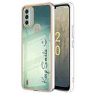 For Nokia C31 Electroplating Marble Dual-side IMD Phone Case(Smile) - 1