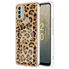 For Nokia C31 Electroplating Marble Dual-side IMD Phone Case(Leopard Print) - 1