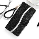 For Xiaomi Redmi Note 8 Glitter Powder Horizontal Flip Leather Case with Card Slots & Holder & Lanyard(Black) - 1
