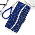For Xiaomi Redmi Note 8 Pro Glitter Powder Horizontal Flip Leather Case with Card Slots & Holder & Lanyard(Blue) - 1