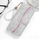 For Xiaomi Redmi Note 9 Pro Glitter Powder Horizontal Flip Leather Case with Card Slots & Holder & Lanyard(Silver) - 1