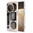 For OnePlus 11 Electroplating Marble Dual-side IMD Phone Case(Retro Radio) - 1