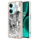 For OnePlus Nord CE 3 Lite / Nord N30 Electroplating Marble Dual-side IMD Phone Case(Totem Elephant) - 1